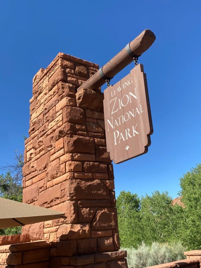 Entrance to Zion National Park Bridge