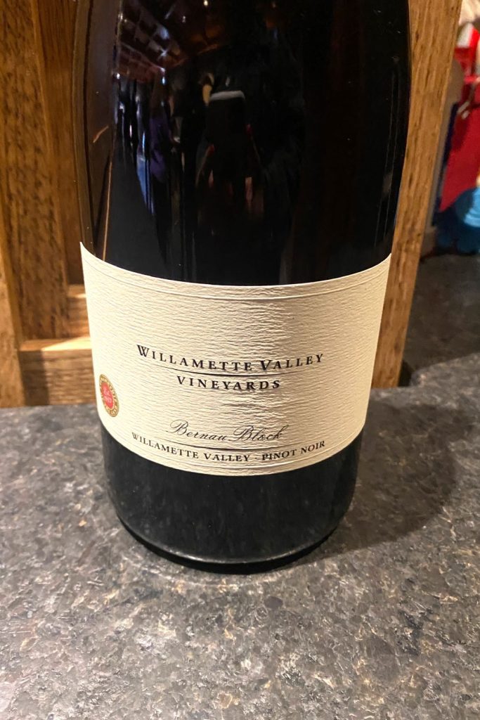 Pinot Noir bottle at Willamette Valley Vineyards