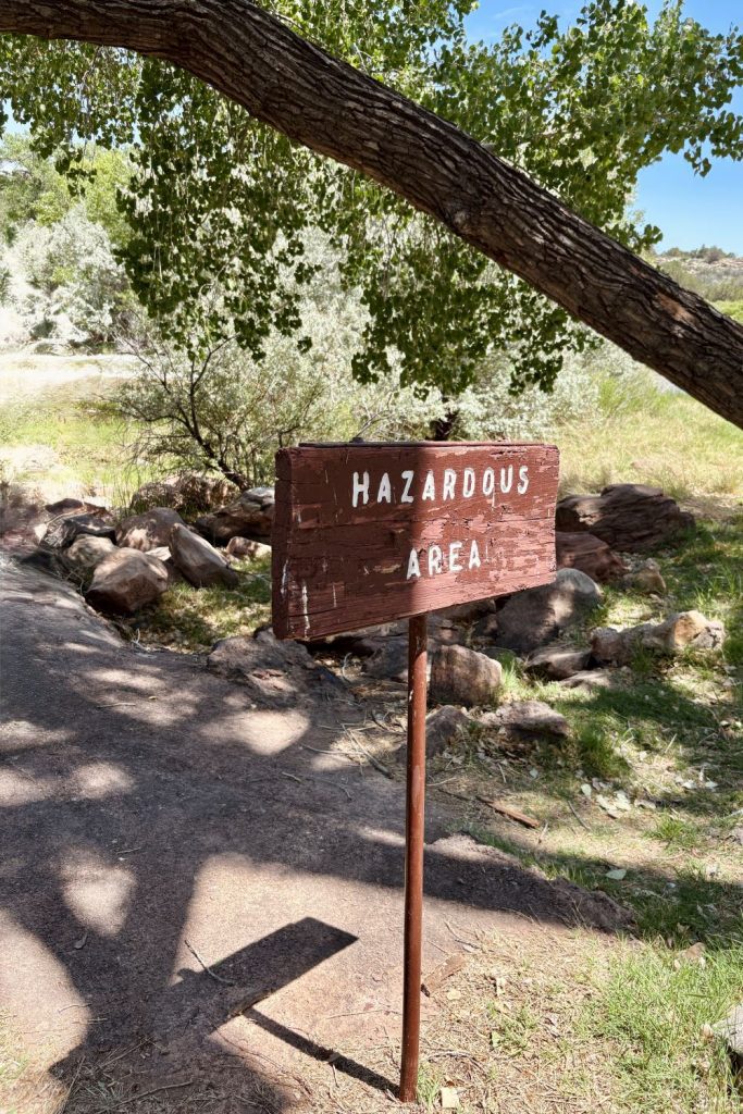 Entrance to hazardous area in Lake Sumner Dam