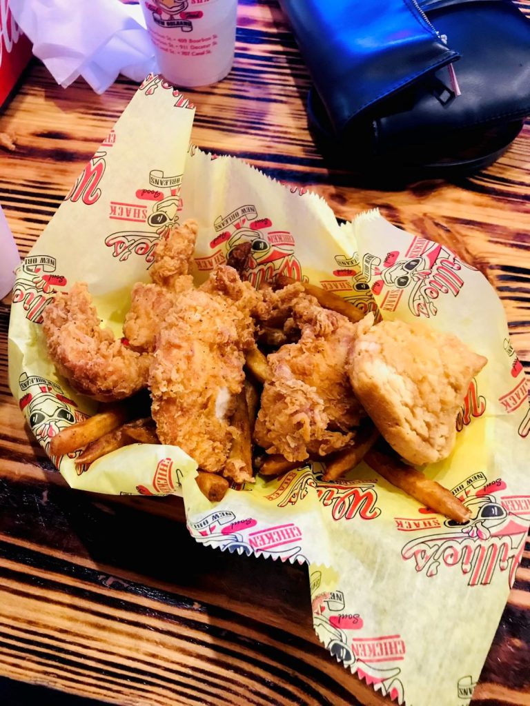 Food from Willie's Chicken Shack in New Orleans