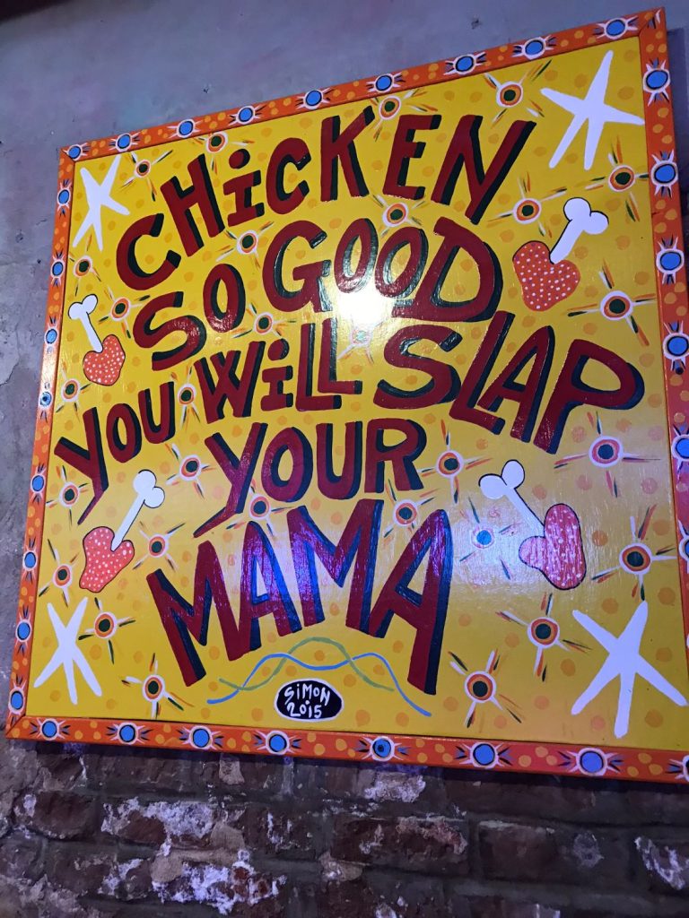 Wall art in Willie's Chicken Shack