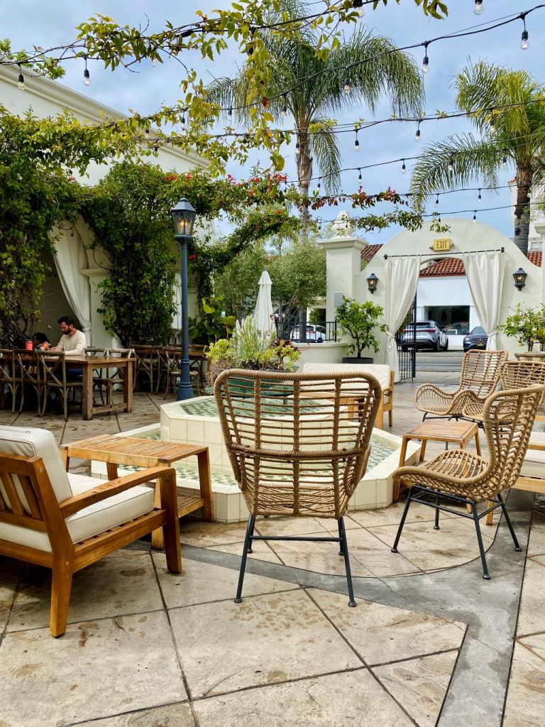 Restaurant patio in Santa Barbara