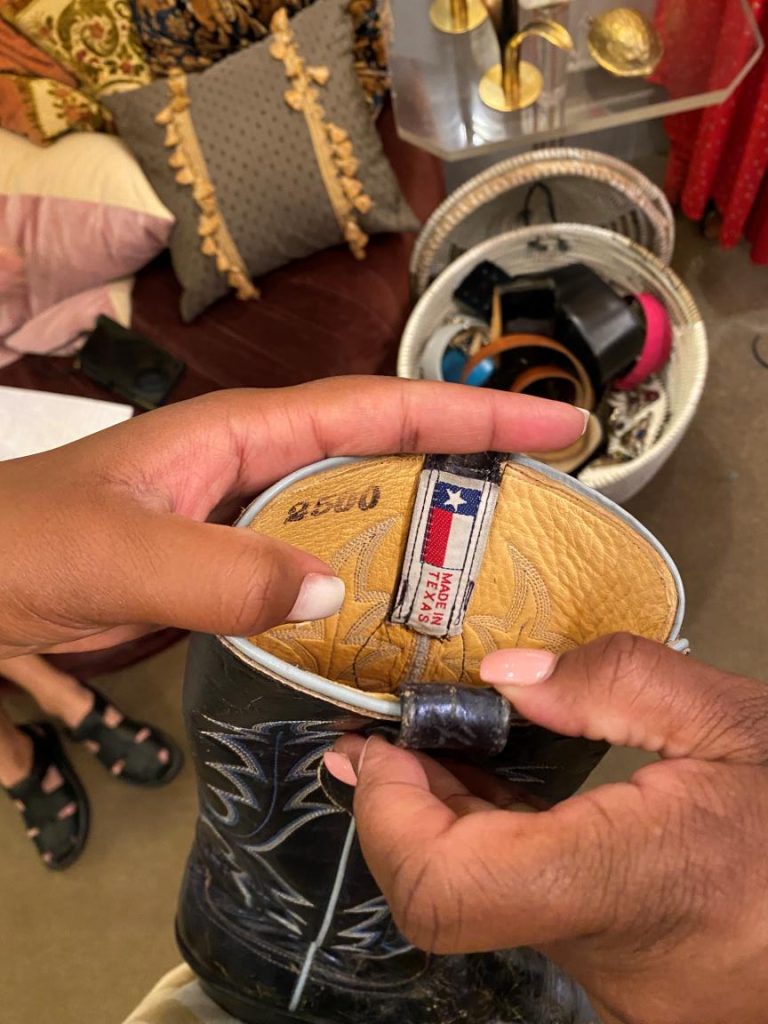 Thrifted cowboys boots from Leopard Lounge